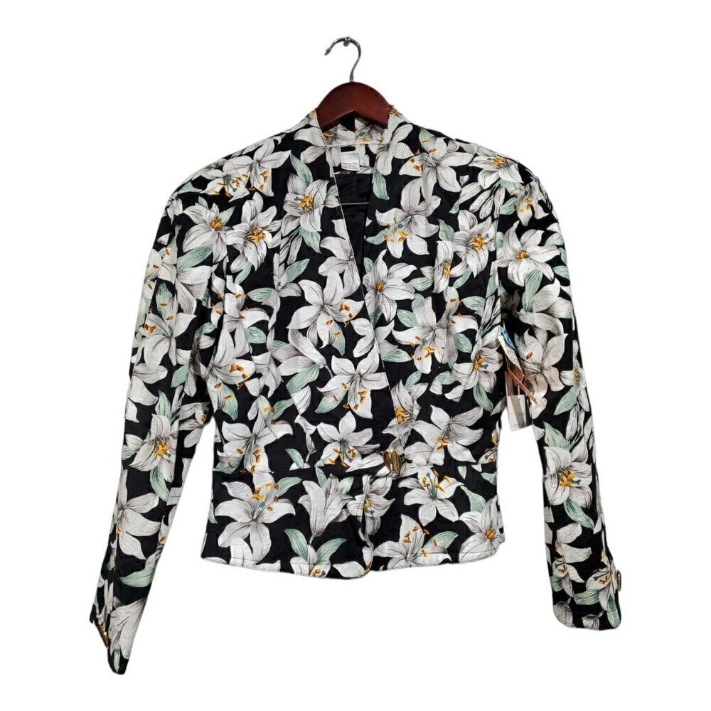 NWT Richard Warren Vintage Women's Floral Jacket Blazer Fitted Short Size 10